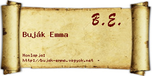 Buják Emma névjegykártya